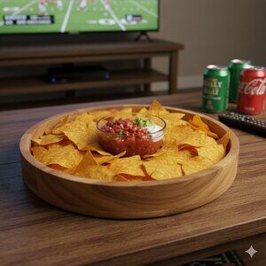 Acacia Wood Chip and Dip Server